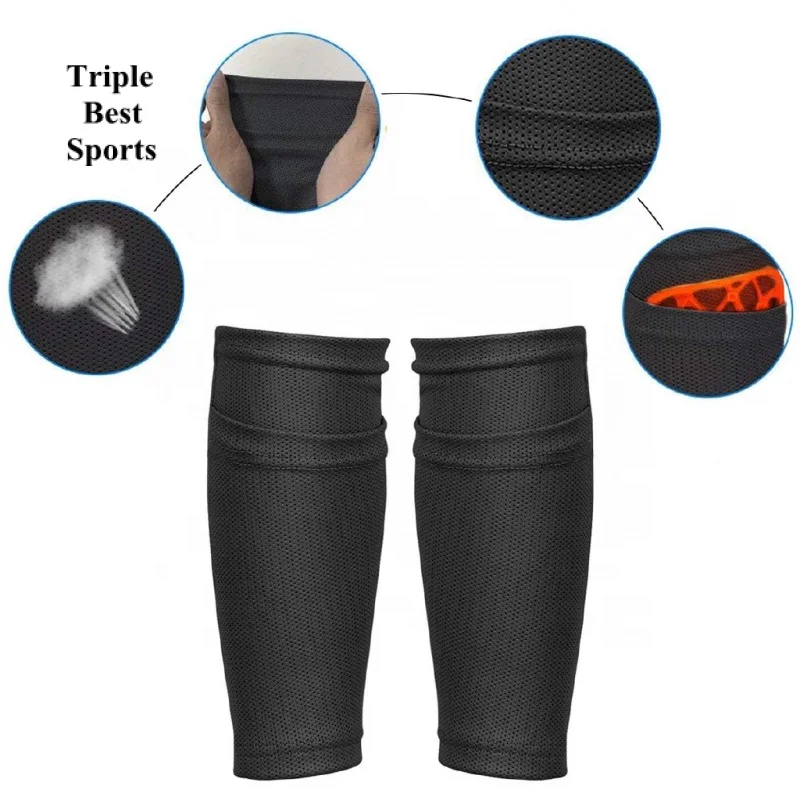 Professional Football Shin Guards Socks Shin Guards Soccer Shin Pads with Calf Sleeves Protection Elastic Sport Support Leg