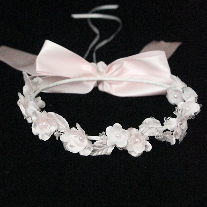 F1283 розовый цветок головной убор милая девушка повязка на голову для вечеринки