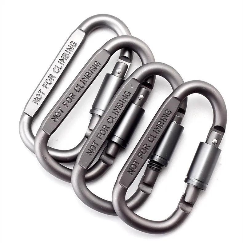 8*4 cm Aluminum D-Shaped Carabiner Hook Multi-Functional Outdoor Keychain Camping Hiking Beach Usage Metal Weighted Carabiner