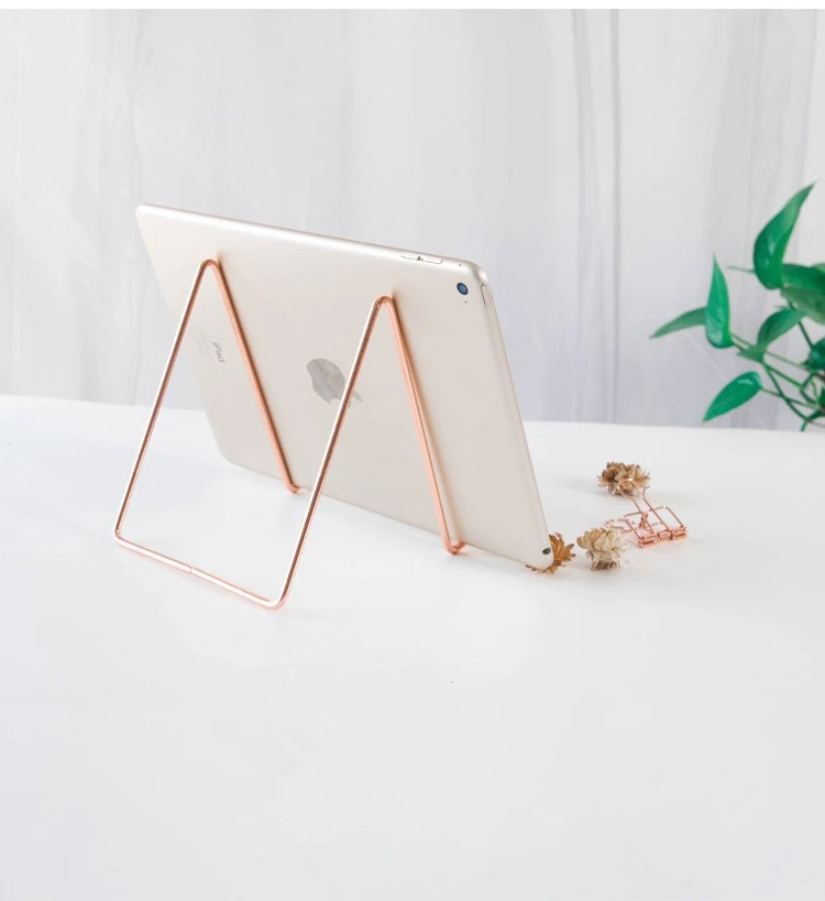 Golden Desktop Display Metal Wire Iron Card Holder Picture Holder Phone Plate Stand for Cookbooks Magazine Greeting Card Display