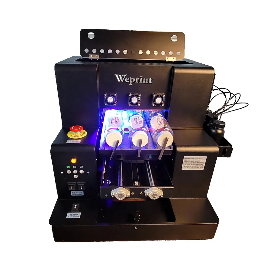 UV Flatbed Printing Machine A4 UV Ink Printer For Plastic Phone Case Wood Acrylic Metal Cylinder PVC ID Card UV Printer