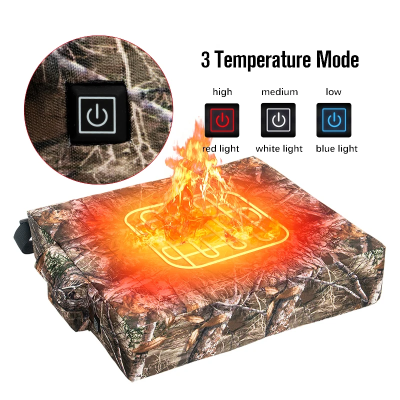 Smart 5V USB Battery electric Powered Waterproof Heated Seat Cushion for Outdoor Picnic and Hunting Carbon Fiber Heating Element
