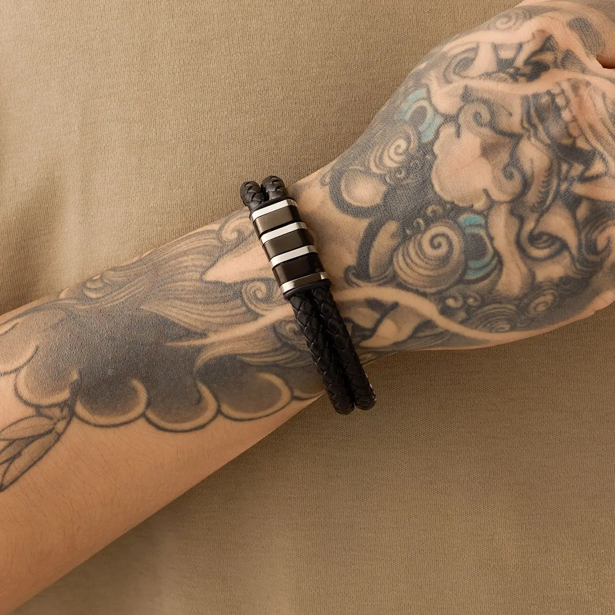 Wholesale Stainless Steel Leather Blank Bar Friendship Bracelets for Women Men Custom Engraved Name Couple Bracelet OEM