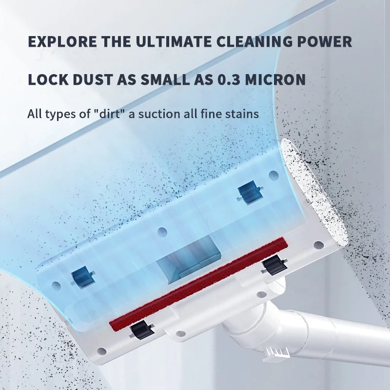 100W Cordless Handheld Stick Vacuum Cleaner Portable Cleaning Mop Cleaner 3*2000mAh Battery Capacity