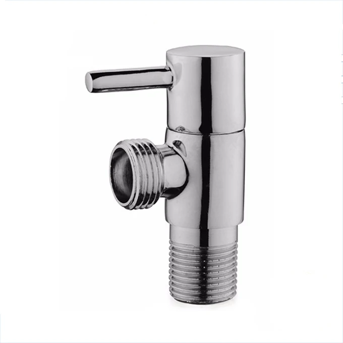 Chrome Plating Toilet Brass Angle Valve , 1/2' 90 Degree Angle Valve