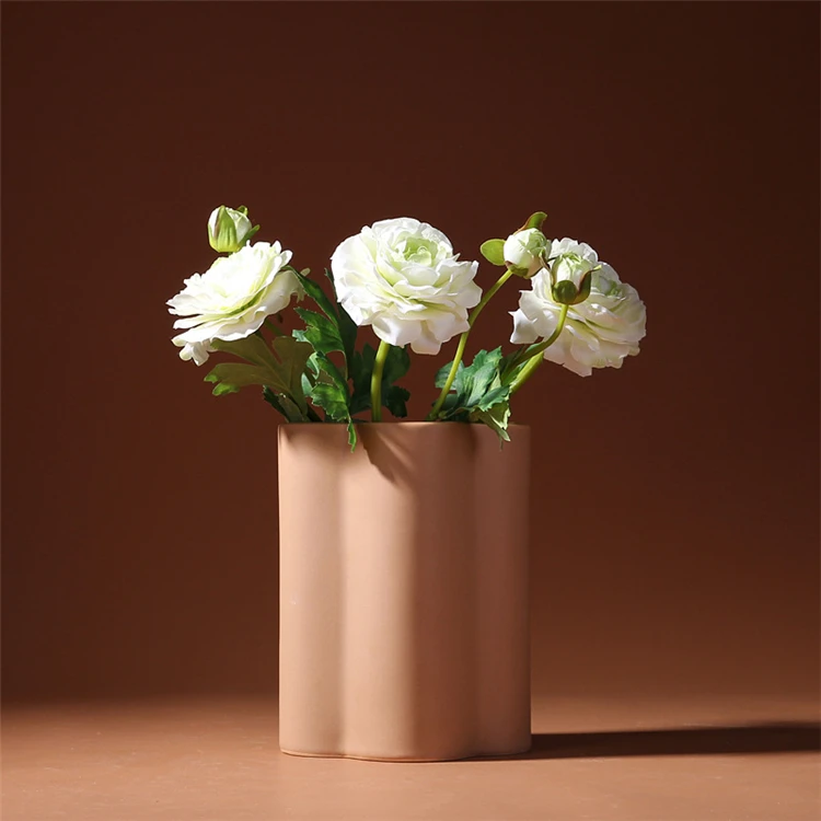 
American Simple Design Home Room Ceramic Illustration Floral Vase Decoration 