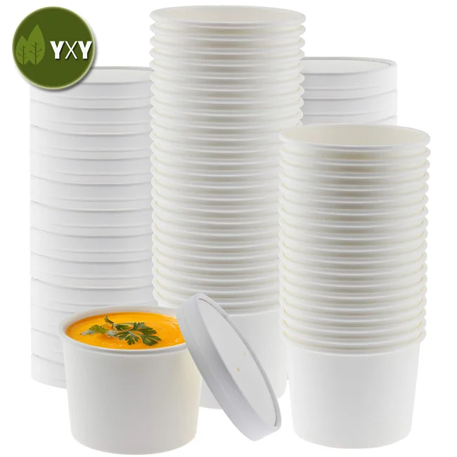 Get!!!  Take Away Disposable White Paper Soup Cup