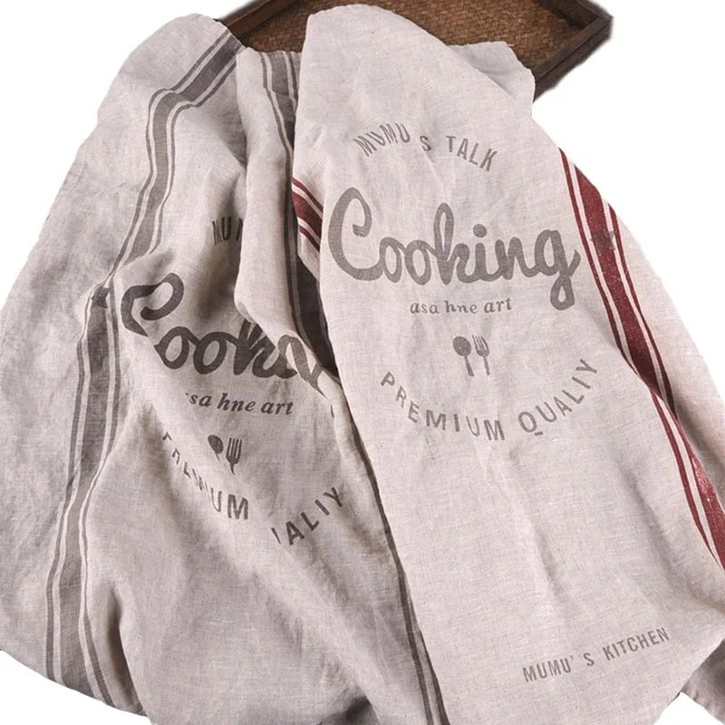 Vintage Colorful Linen Cotton Printed Kitchen Dish Cloth Tea Towels