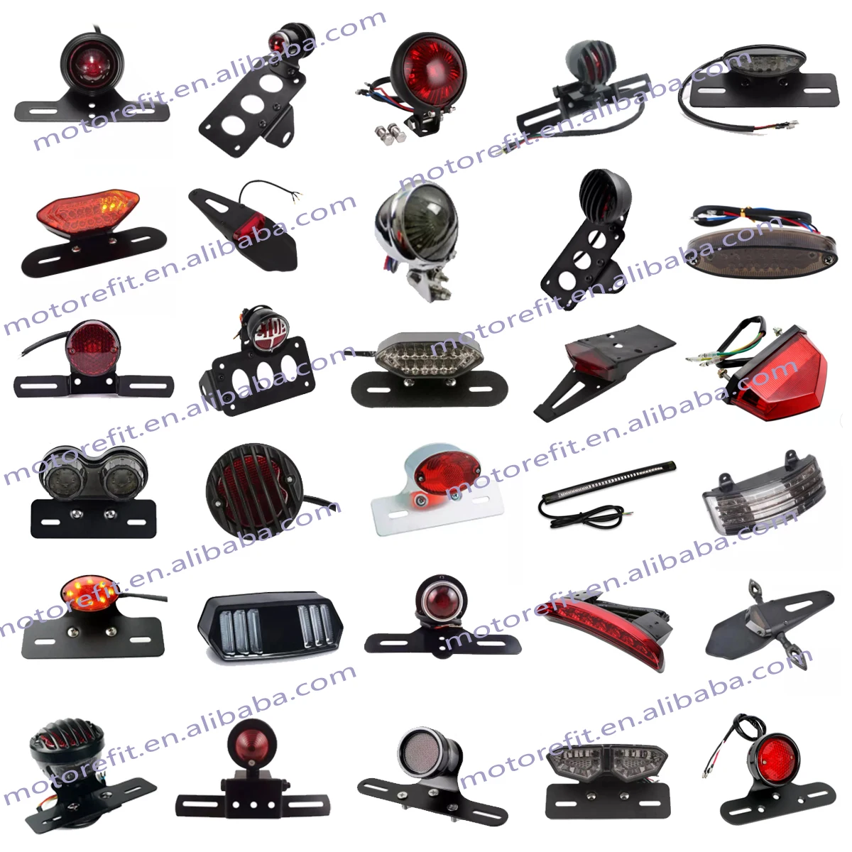 
RTS Red and Amber Motorcycle Car 48LED LED Turn Signal Light Tail Brake Stop License Plate Lamp Rear Light 