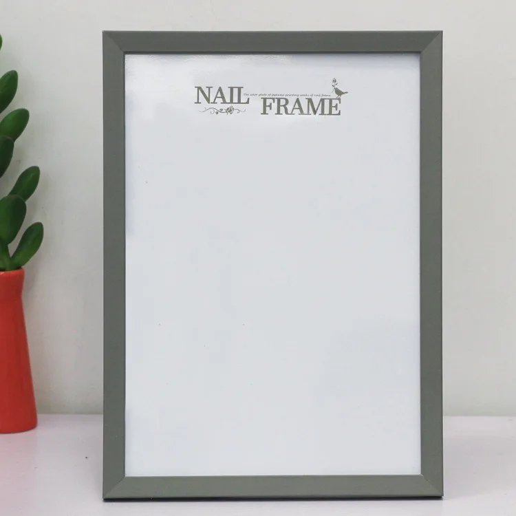 A4 colorful nail salon display photo frame manicure display wood picture magnet