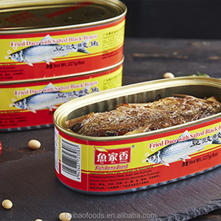 Wholesale  Canned Food 227g Canned Fried Dace in Oil Canned Fish Dae With Salted Beans