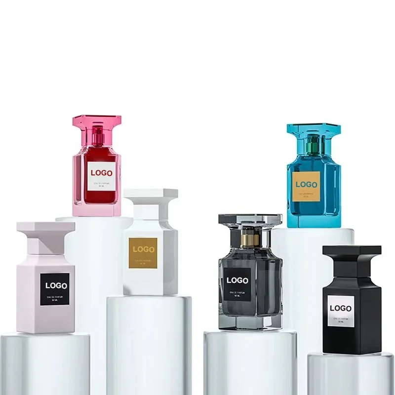 Wholesale Customized LOGO30ml 50ml 100ml Empty Square Perfume Bottle Packaging Black Glass Perfume Bottle with Box