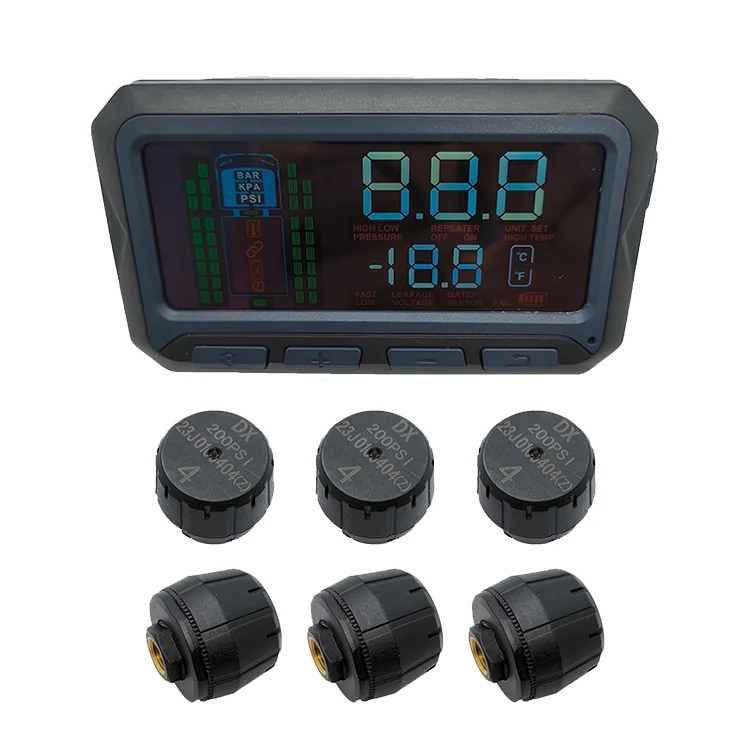 OEM tire pressure monitoring system tire pressure detector 433M high-definition display of 6 wheels