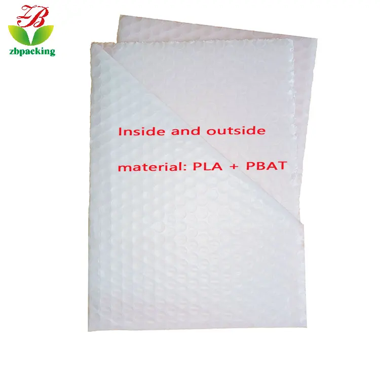 100% Biodegradable Compostable Bubbles Courier Bag Bubbles Mailer Bags Bubbles Envelope Bag WHITE Custom Logo Custom Size CN;GUA