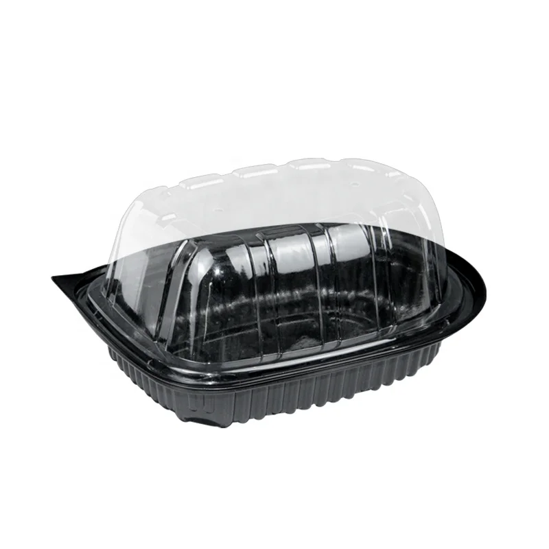 Microwave plastic portable blister packaging box container with handle chicken take away packing container for roast duck