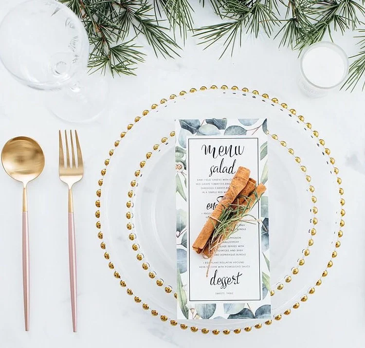 Лидер продаж 2020, стеклянная позолоченная бисерная тарелка для свадьбы *