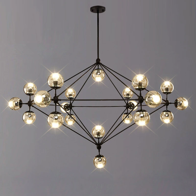 China manufacturer factory supplier fancy glass ball e27 bulb pendants lamp modern chandelier light