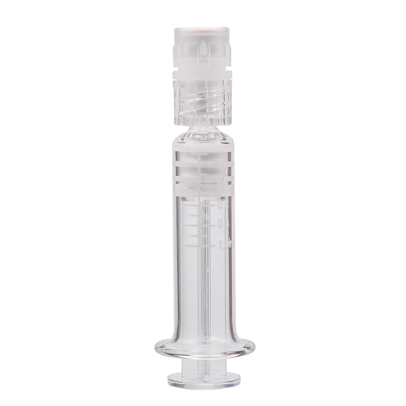 Factory  direct sales/1ml Standard medical disposable glass prefilled syringe with White Luer lock, white tick mark