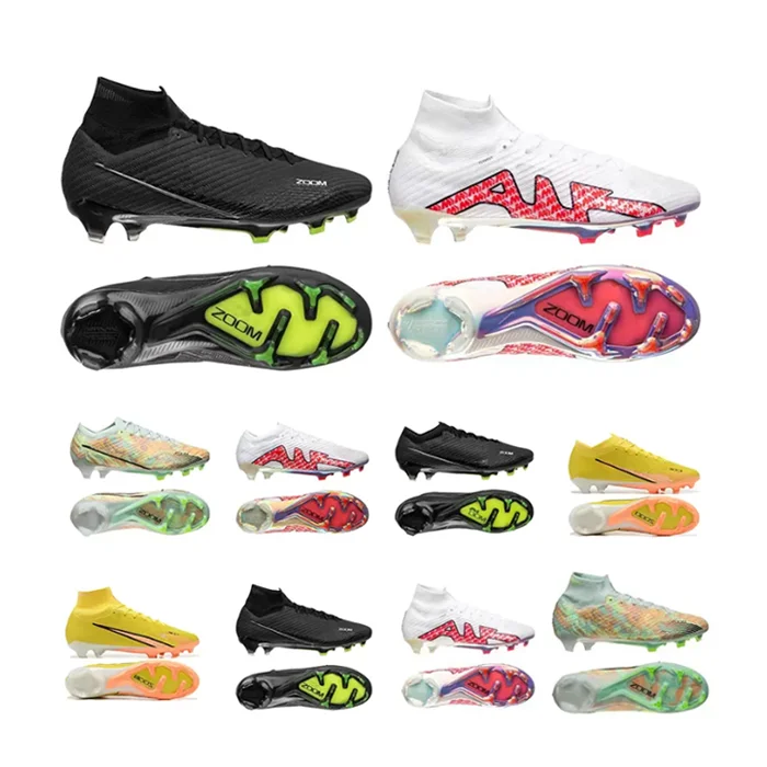 New Wholesale Football Boots For Men High Ankle Soccer Cleats Soccer Shoes Men Knitted Football Shoes cr7 chuteiras futebol