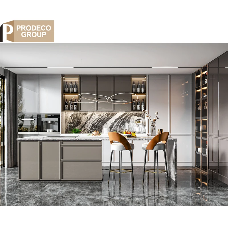 Дизайн Prodeco высококачественные современные кухонные шкафы на заказ 2024 с аксессуарами для маленькой комнаты современный