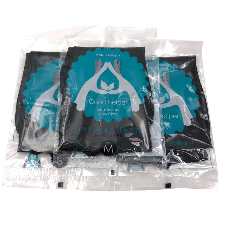 Waterproof Thick Latex Gloves for Hair Salon Beauty Non-Slip with Cotton Liner Black Perm Dyeing Tools