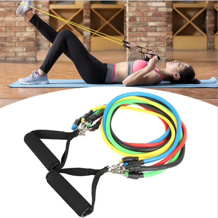 Multifunctional exercise yoga tension rope fitness training tension with elastic rope 11 sets of tension apparatus