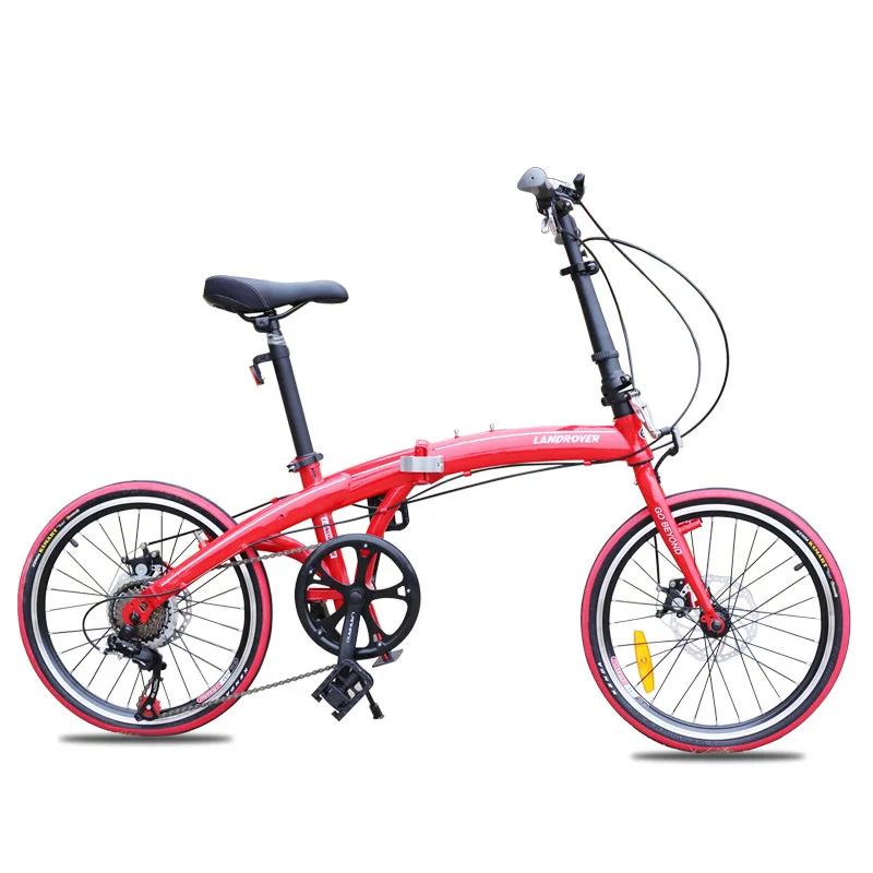 Ultralight Folding Bike 20 inch 7 speed Front and Back Disc Brake Portable Mini Bicycle Road Adult