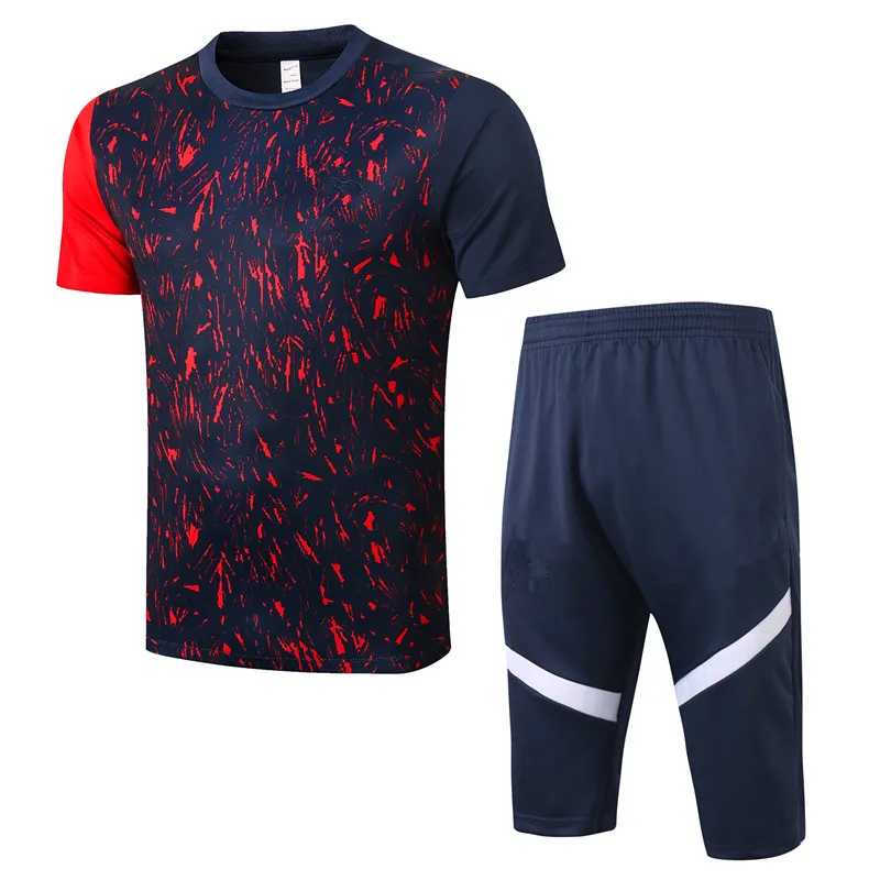 
Free ship to france pairs Marseilles Football training suit 2020/2021 Neymar Mbappe soccer training shirt and Cropped Trousers 