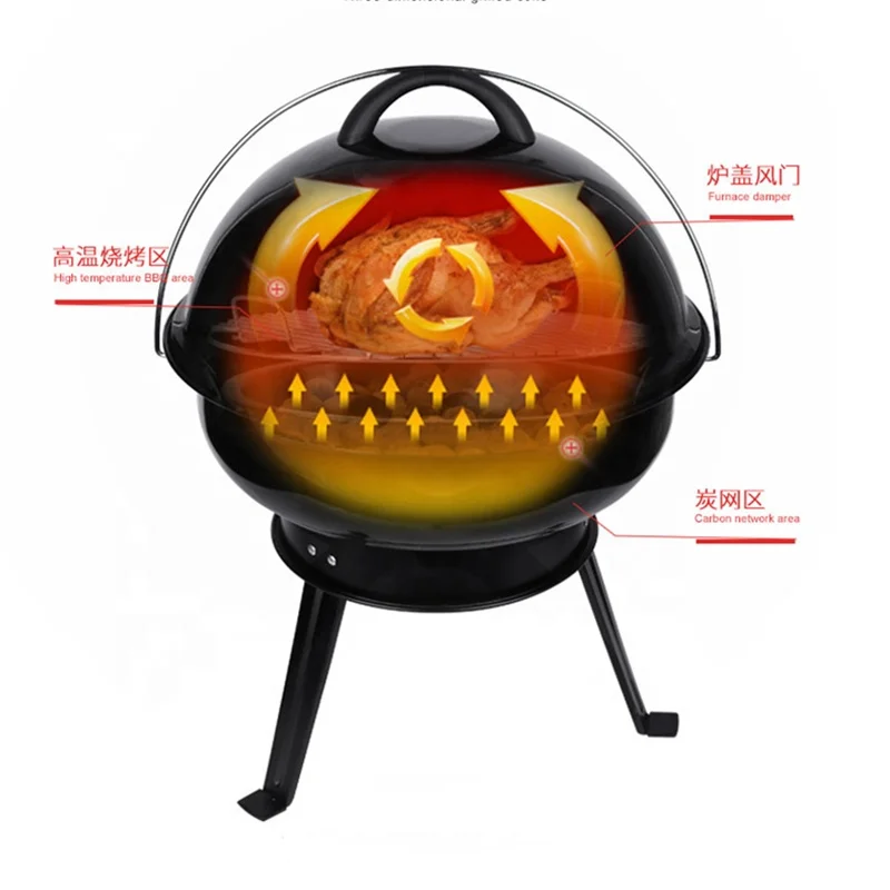 Hot Sale Foldable Family Barbecue Outdoor Camping Porcelain Enamel Black Bbq Grills Outdoor