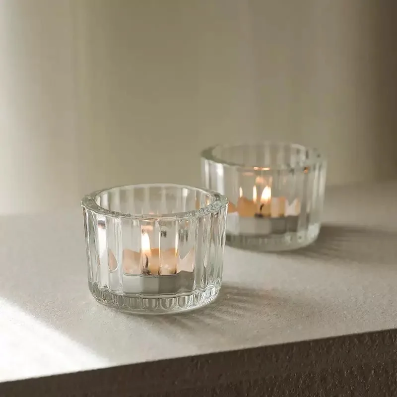 Bulk Luxury Clear Glass Jar for Candles Decorative Empty Candle Container Heat Resistant Glass Candle Vessel for Home Decor