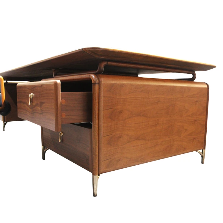 Ceo High End Modern Furniture Wooden L-shaped Office Computer Table Mdf Luxury Boss Desk Chinese Classic President Desk I-shapd