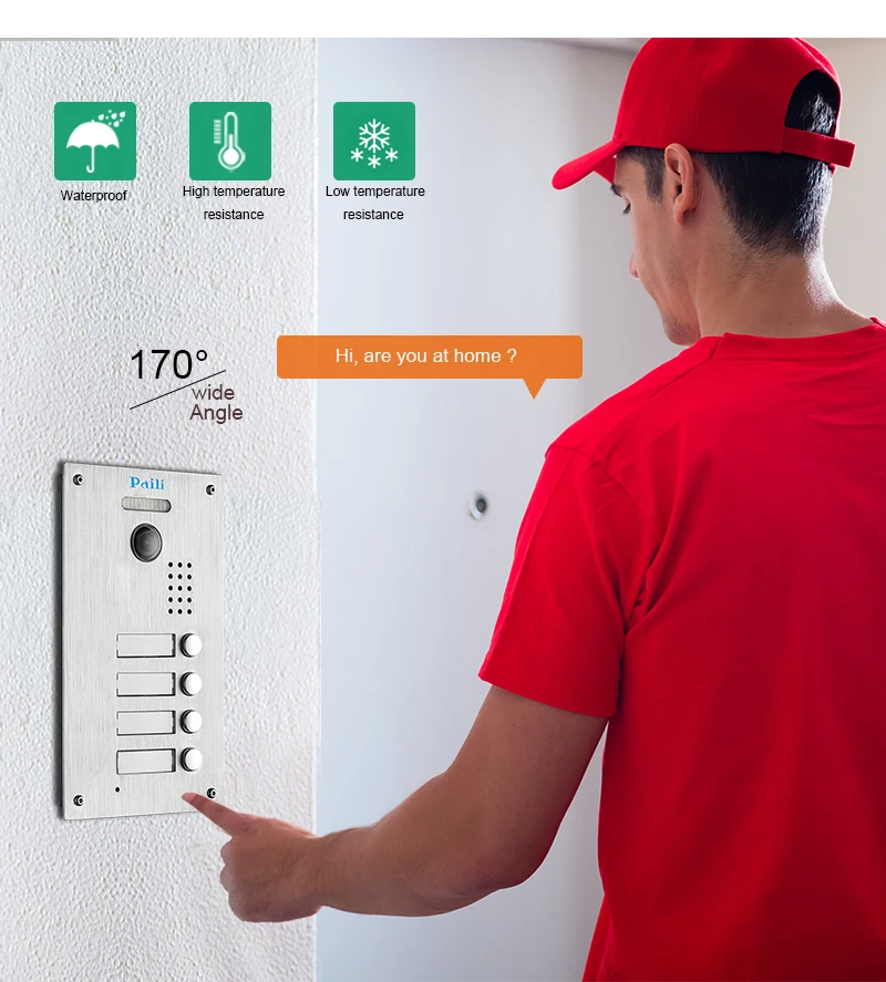 Home Inside  Video Portero Intercom With Doorbell, Interphone Sans 2 Wire Intercom Kit Commax Video Door