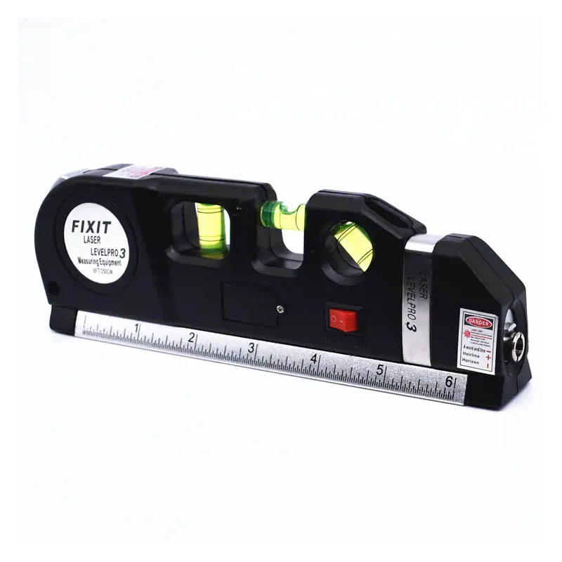 Multipurpose Cross Line Laser 8 feet Measure Tape Ruler Adjusted Standard and Metric Rulers Laser Level Line Tool