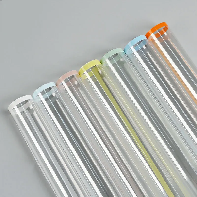 Classical 58*58cm/pcs Colorful Frame Edge Printed Waterproof OPP Plastic Flower Wrapping Paper Korean Paper for Florist Wrapper