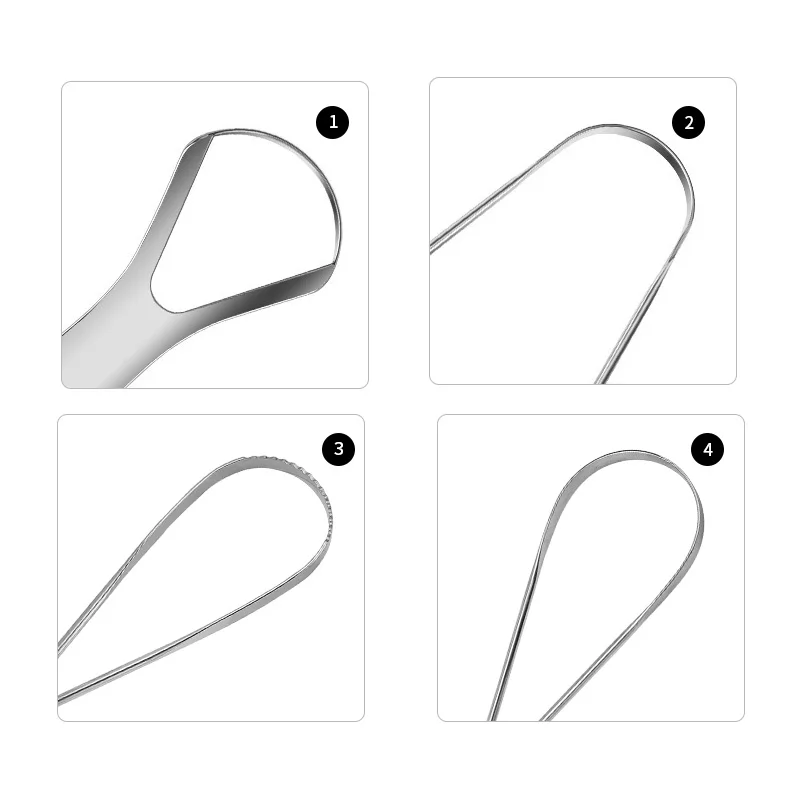 High quality tongue cleaner custom logo hot selling tongue scraper stainless steel wholesale private label tongue scraper