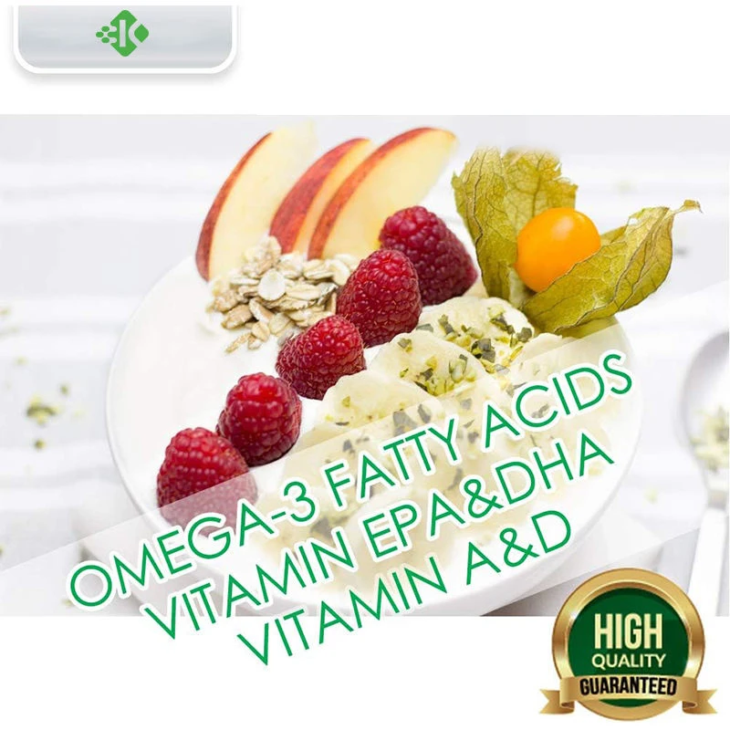 Private label support for brain, heart, eyes, and immune health Omega 3 fatty acid EPA and DHA cod liver oil soft capsules