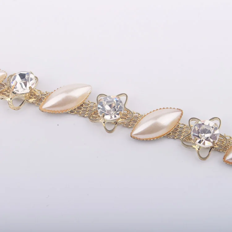 
Double Decoration Gold Rope Chain Trim In Stone 