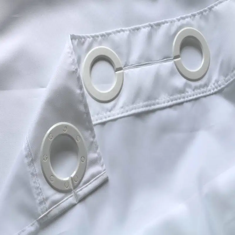 Wholesale Ready Made White Waterproof Hookless Double Layer Shower Curtains With Snap In Liner For Bathroom