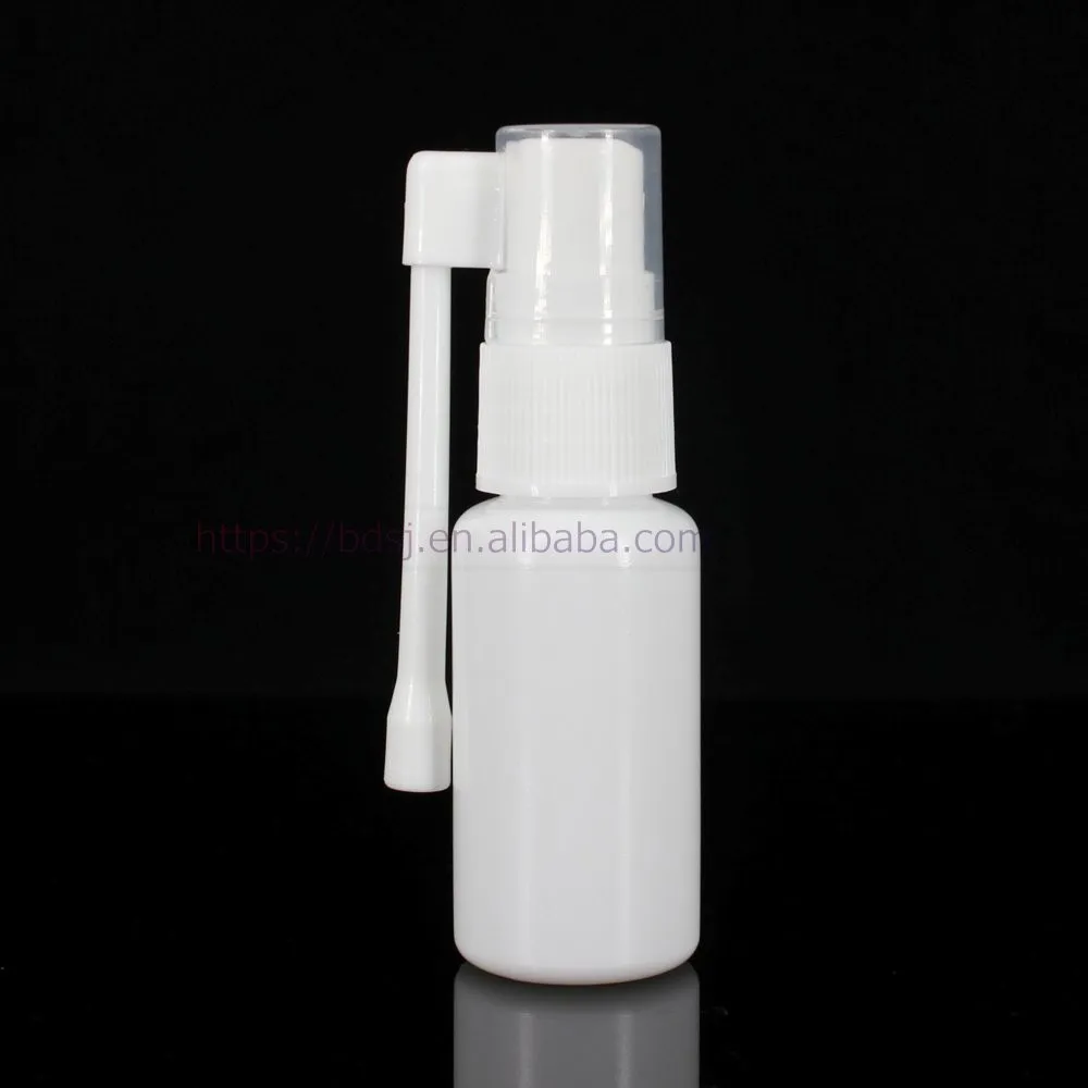 High quality Empty White Plastic Long rocker oral spray bottle for Pharmaceutical Packaging