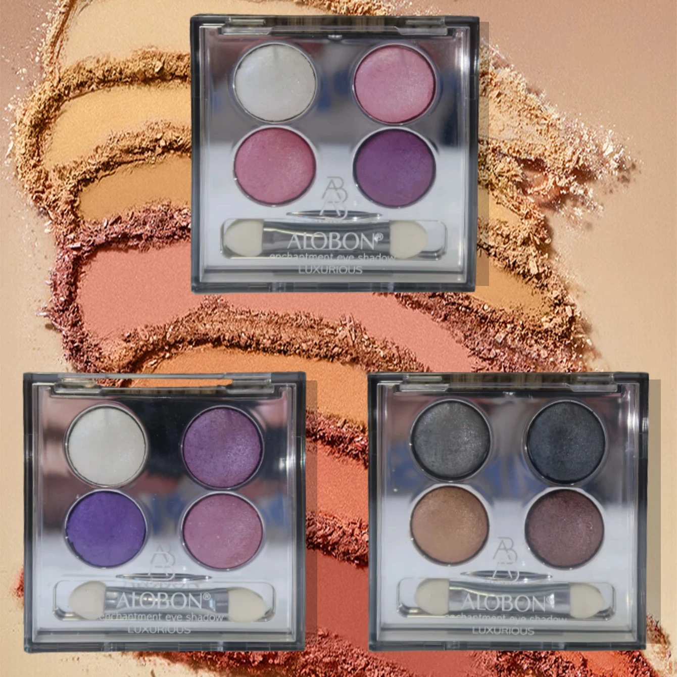 Alobon  Wonderful Wholesale Young Lady Glitter Christmas Halloween Transparent Case 4 Colors Baking Powder Eyeshadow