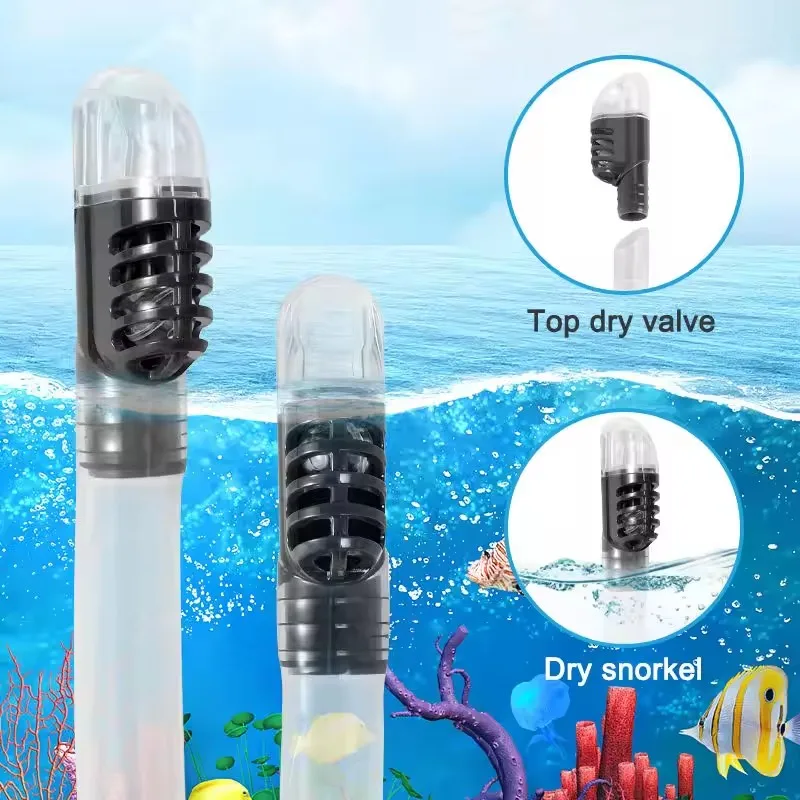 Wholesale Adult Purged Snorkeling Snorkel with Clear Splash Guard  underwater snorkeling
