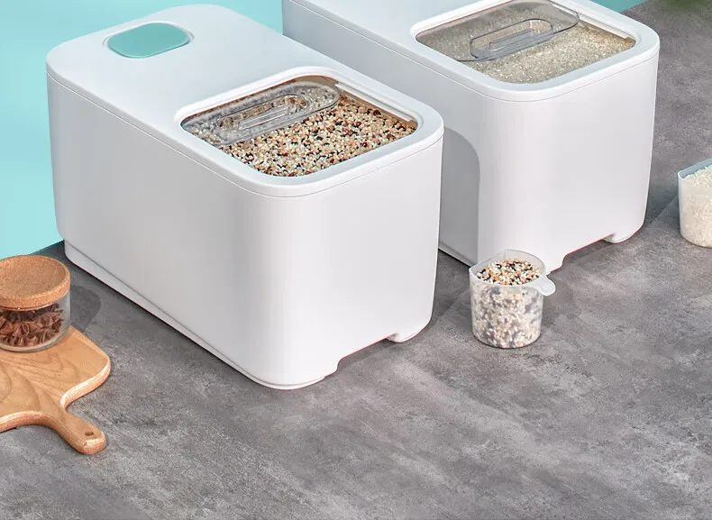 Push-cover rice bucket household insect-proof moisture-proof sealed bucket Grain rice storage box Large capacity