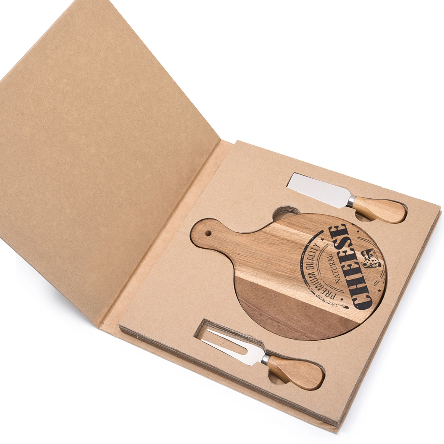 Gift Box Acacia Wood Bamboo Cheese Board and Knife set Charcuterie Platter Serving Wood Cheese Board