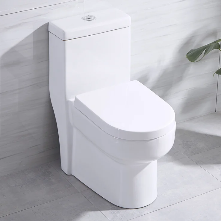 Ceramic bathroom siphonic flushing S-trap 300mm bathroom sanitary ware toilet with soft PP seat
