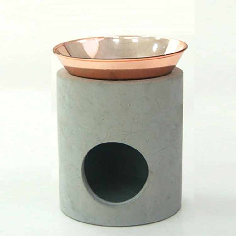Wholesale Nattural Cement Fragrance Burner Tart Warmer With Tealight and