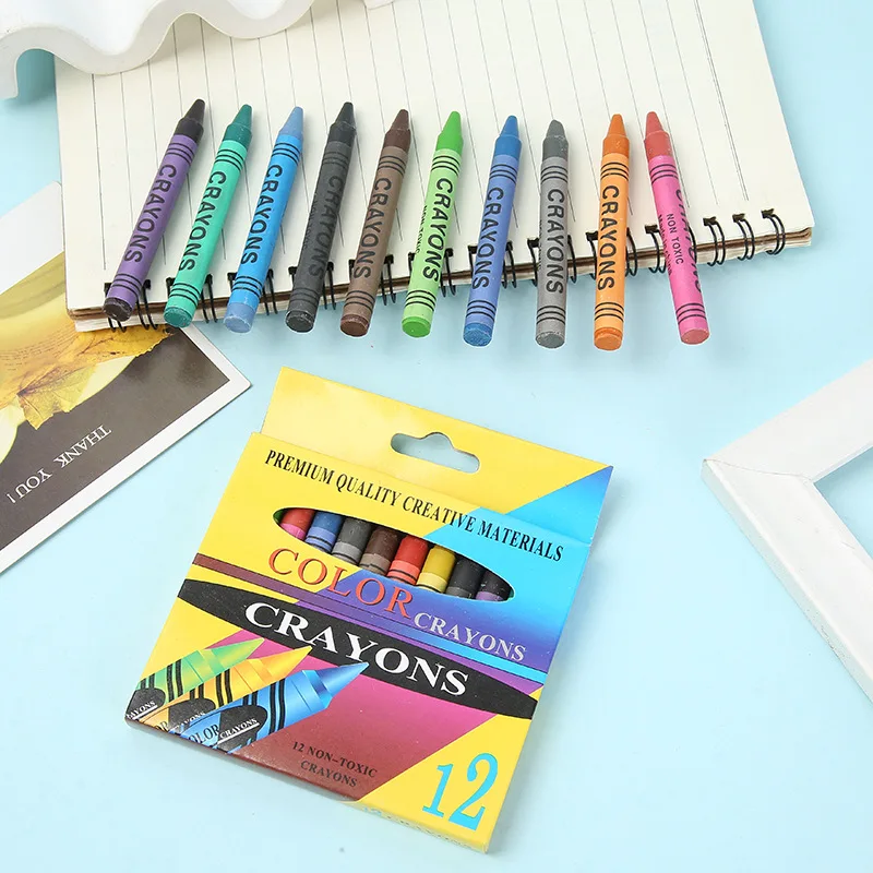 Customized Professional School Drawing Non-Toxic 12 Colors Crayon Box