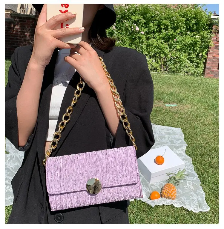  Pure Color Fashion Single Shoulder Temperament Suede Underarm Hand Bag 2021 Women