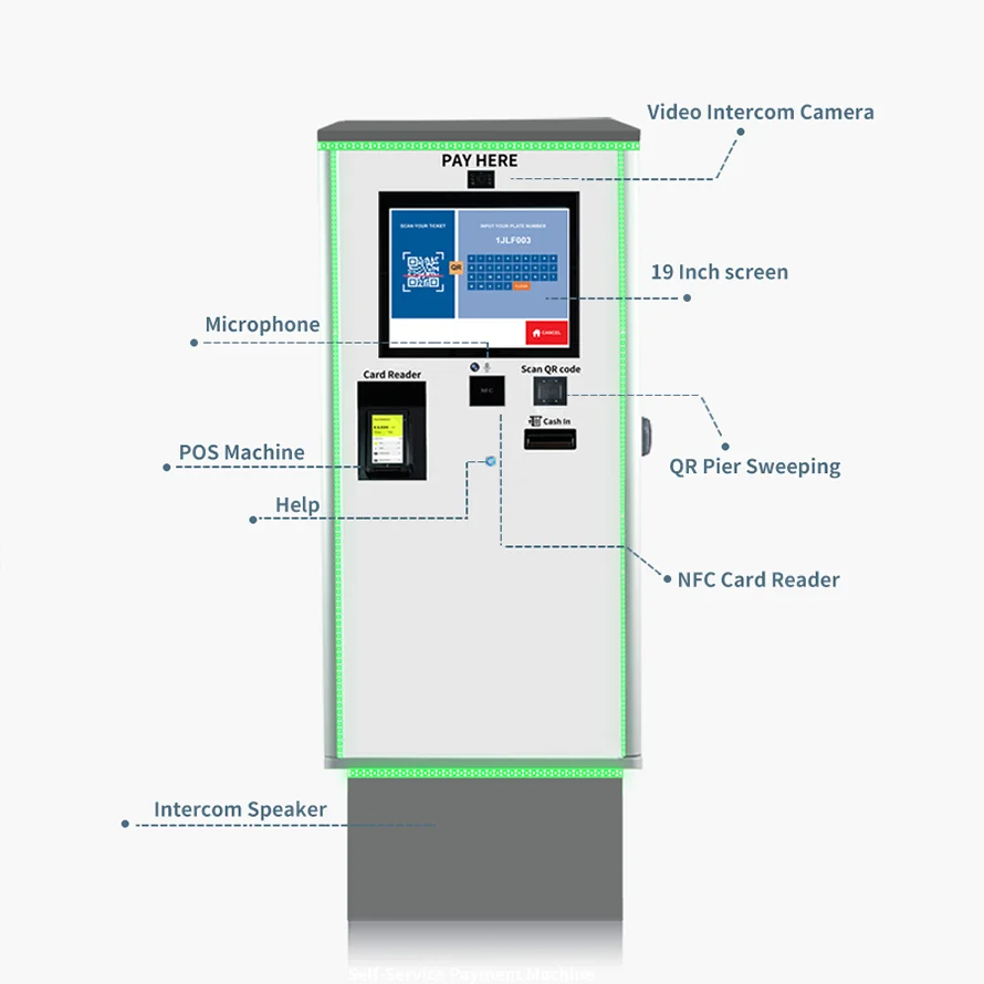 Malaysia Indonesia Vietnam 2023 Realpark Smart Parking Management System Cash Pay and Deposit Payment Station Machine