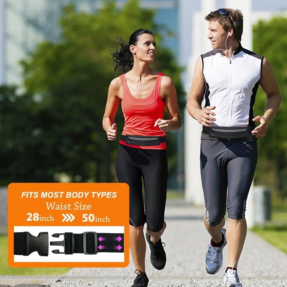 Slim Running Belt Men Women Workout Money Pouch Phone Holder Fanny Pack Runners Waist Bags Fit ALL Phones Running Gear