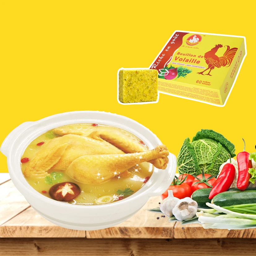 HALAL Nutritious / Natural OEM Private Label Chicken Stock Cube Bouillon For African Food